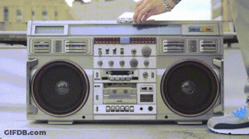 Boombox Display Saying 00000 GIF