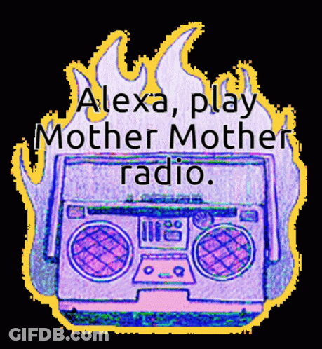 Boombox Saying Alexa Play Mother Mother Radio GIF