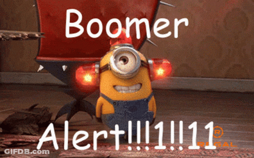 Boomer Alert Minion GIF