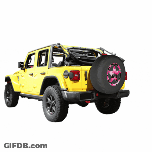 Boomerang Distressed Star Pink Camo Soft Tire Cover Jeep Wrangler Jl W / Back-Up Camera 18-23 GIF
