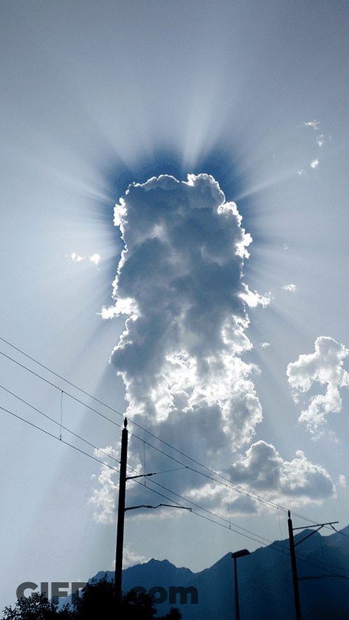 Booming Light From Cloud Structure GIF