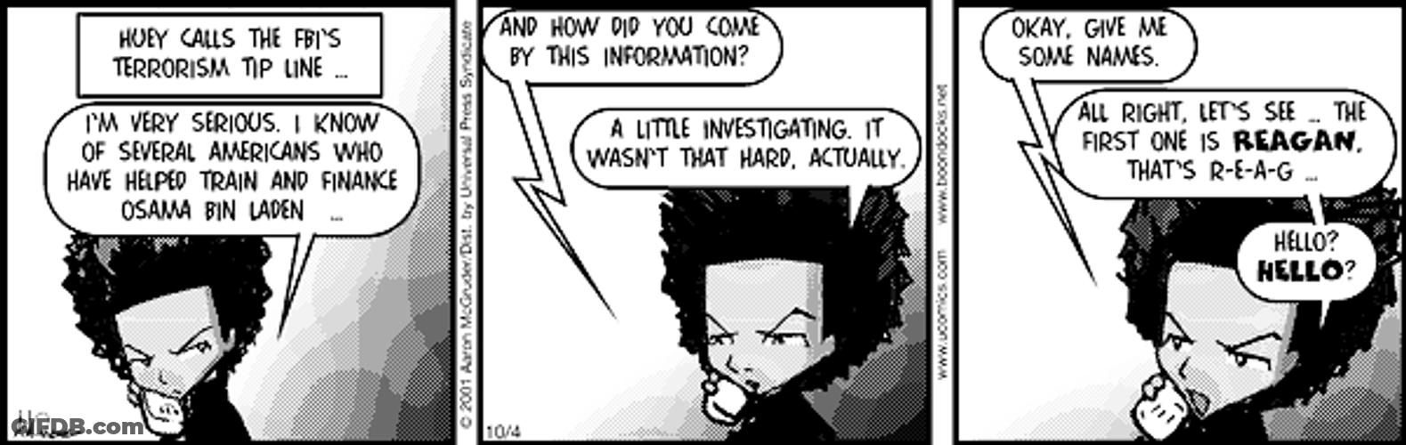 Boondocks Comics Investigating Huey Freeman GIF