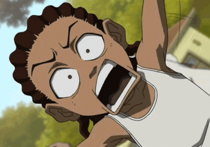 Boondocks Riley Freeman Shocked Face GIF