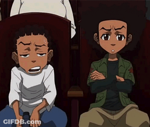 Boondocks Riley Huey Freeman Weird Faces GIF