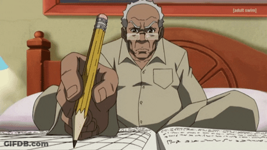 Boondocks Robert Freeman Writing Tearing GIF
