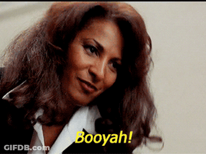 Booyah Pam Grier Excited GIF