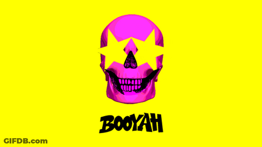 Booyah Turn Around Skull GIF