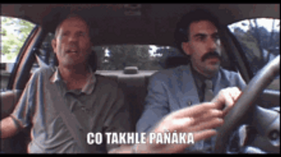 Borat Not Holding The Car GIF