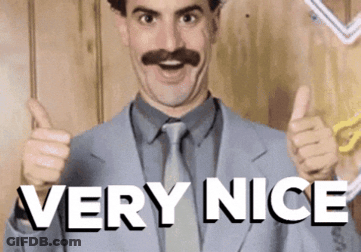 Borat With Mustache Thats Very Nice Thumbs Up GIF