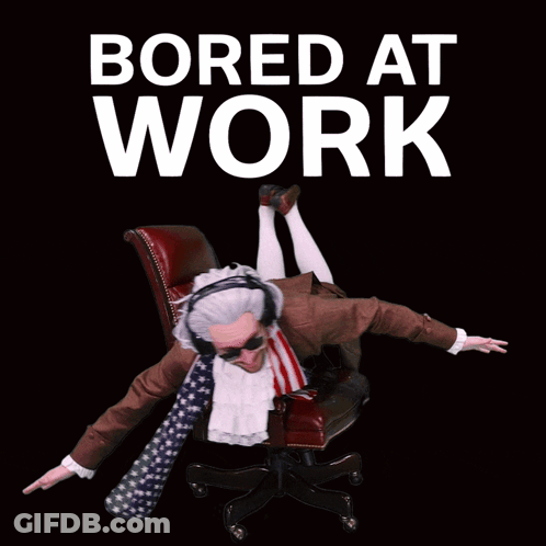 Bored At Work Poster With Man In Chair GIF