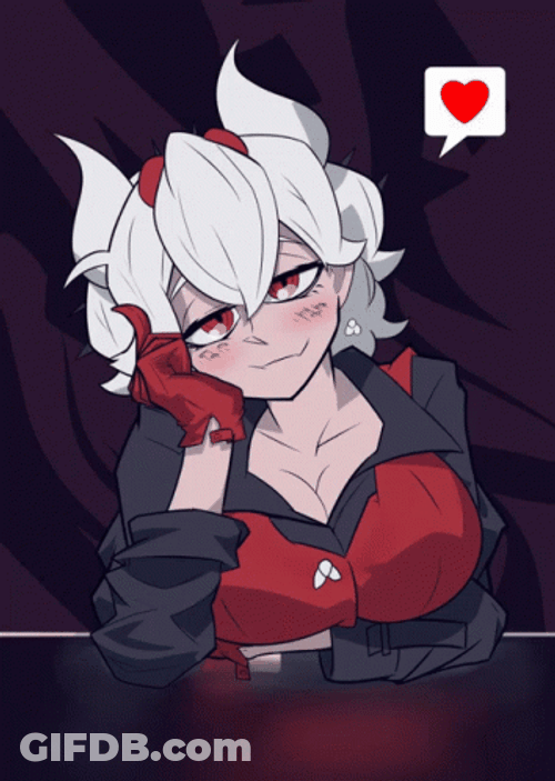 Bored Busty Anime Heart GIF