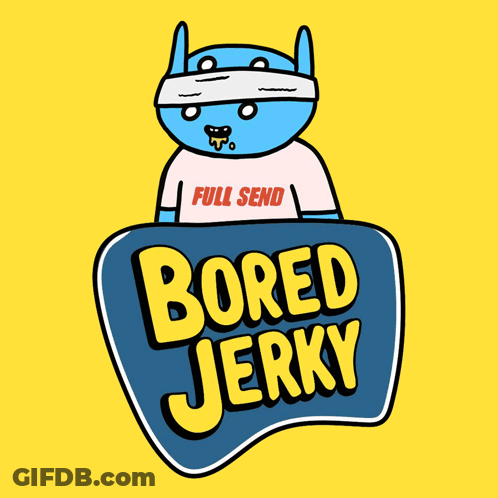 Bored Jerky Logo With Cartoon Character GIF