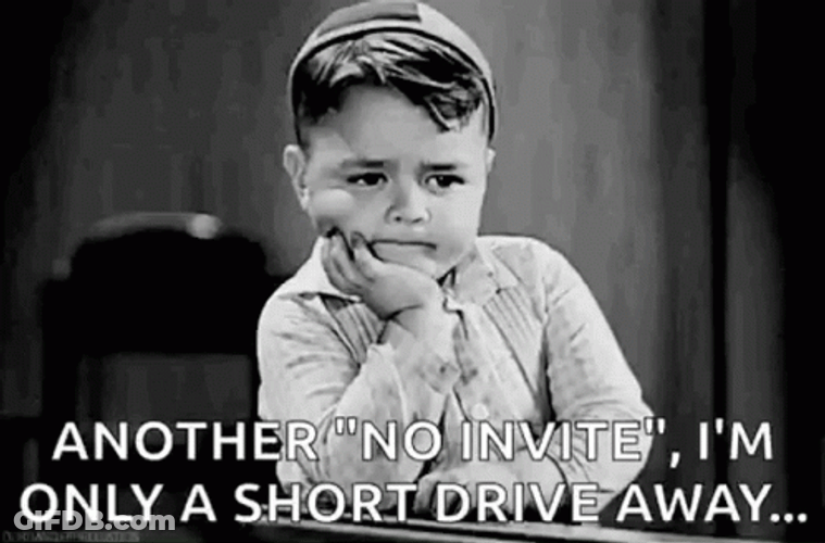 Bored Kid No  Invitation GIF