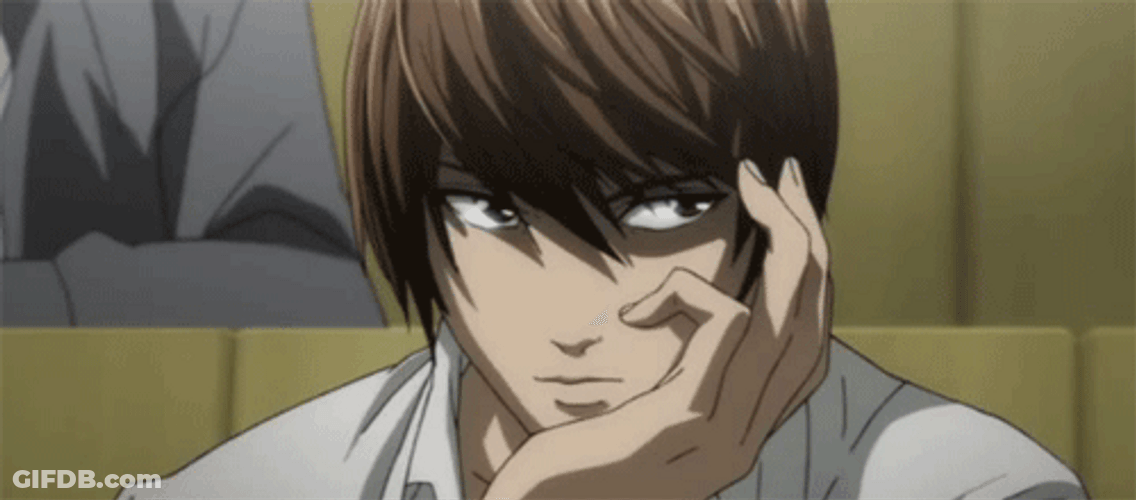 Bored Light Yagami Staring GIF