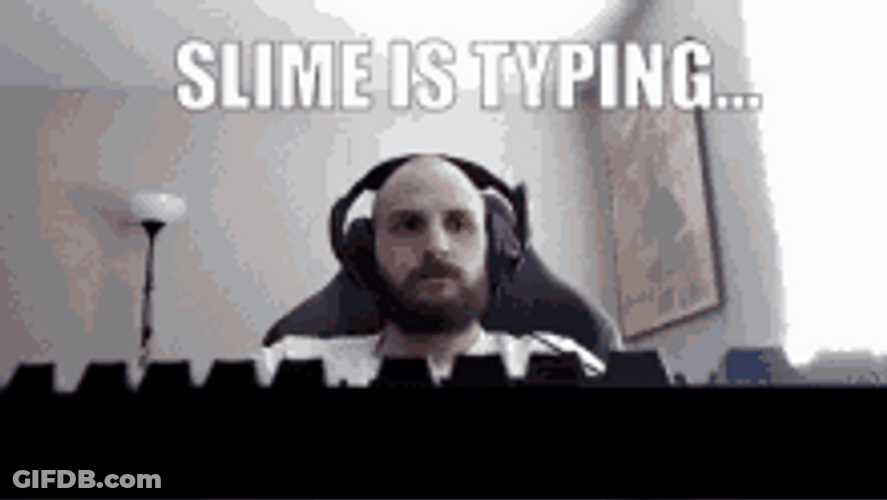 Bored Man Slime Typing GIF