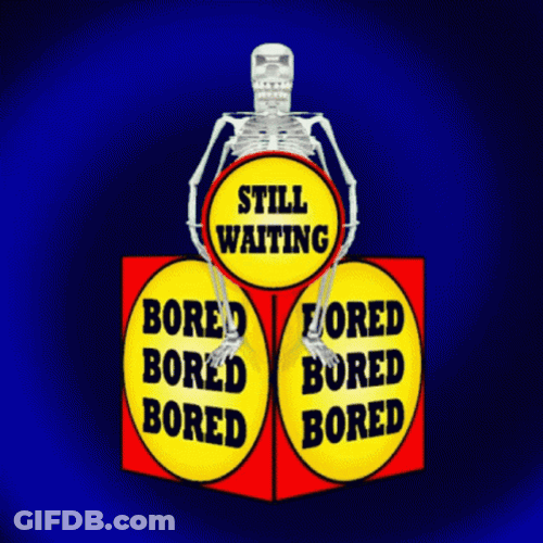 Bored Skeleton Waiting Patiently GIF