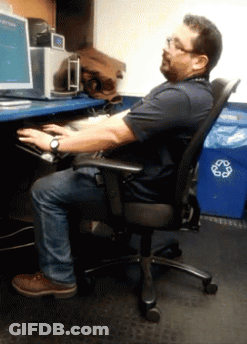 Bored Worker Typing Pretending To Work GIF