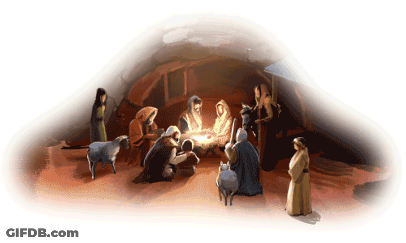 Born In Manger Religious Christmas GIF