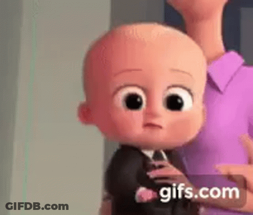 Boss Baby Held By Woman In Purple Shirt GIF