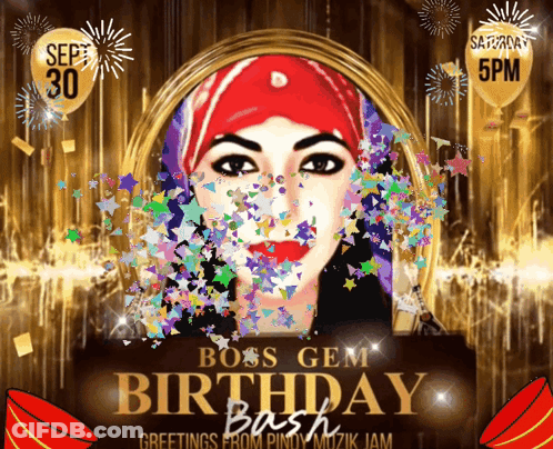 Boss Gem Birthday Bash Poster GIF