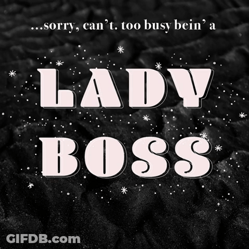Boss Lady Text Sparkling Background GIF