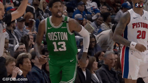 Boston Basketball Player Sticking Tongue Out GIF