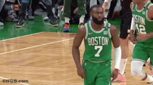Boston Basketball Player Wearing Green Jersey Number 7 GIF
