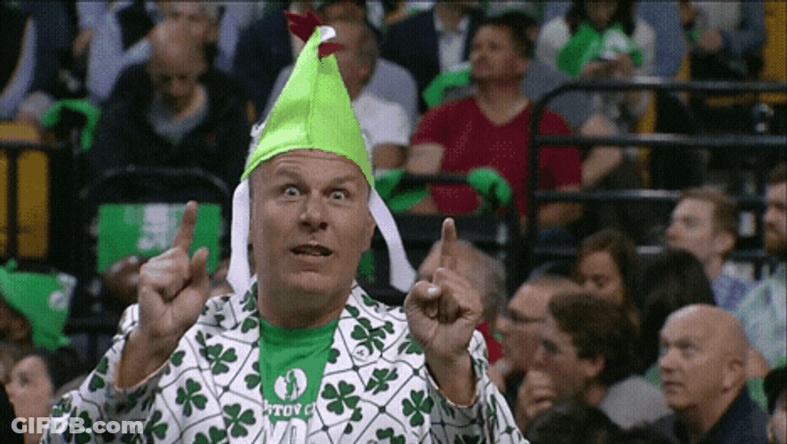 Boston Celtics Fan Excited Cone Head GIF