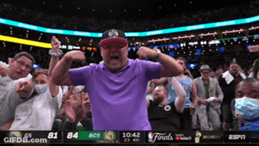 Boston Celtics Fan Getting Wild Celebration GIF
