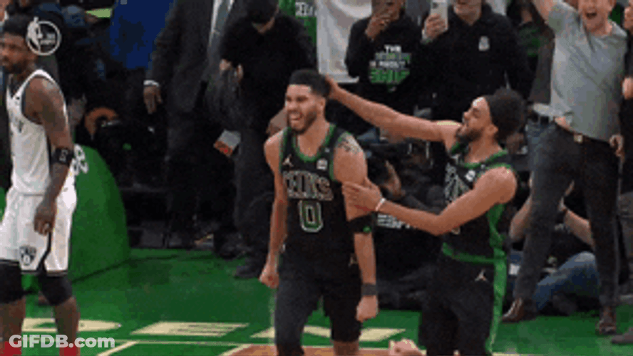 Boston Celtics Jayson Tatum Jumping Chest Bump GIF