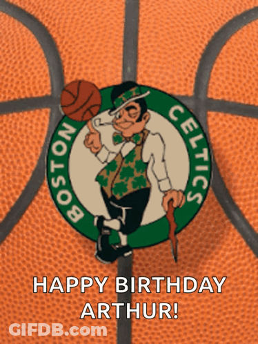 Boston Celtics Logo On Basketball GIF