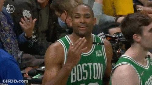 Boston Celtics Player Clapping In Stands GIF