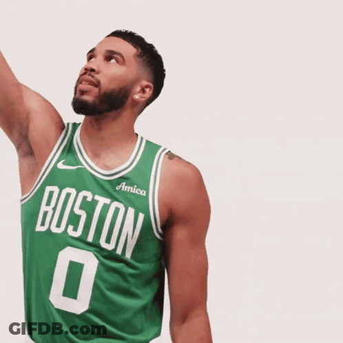 Boston Celtics Player Holding Trophy GIF