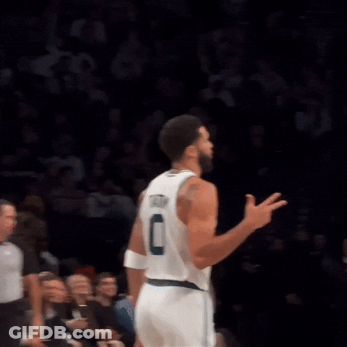 Boston Celtics Player Jayson Tatum Running Backwards GIF