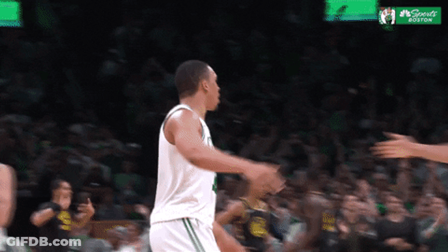 Boston Celtics Robert Williams III High Fiving Teammates GIF