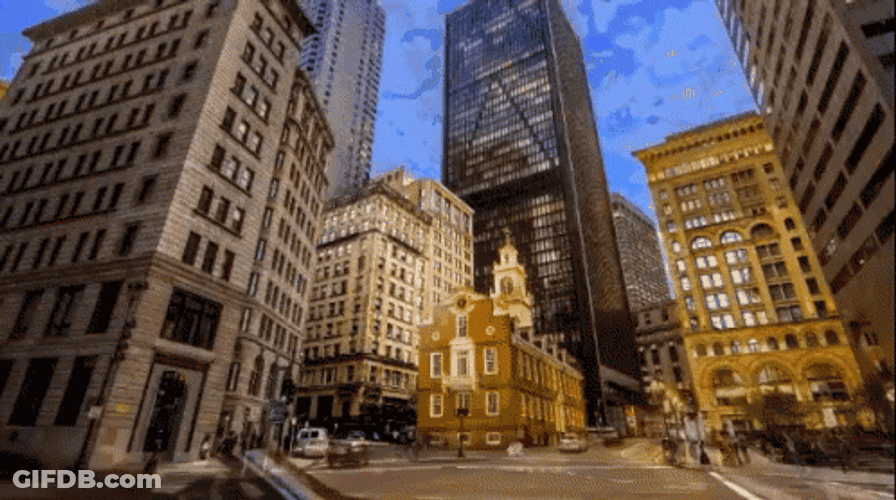 Boston City At Night Time Lapse GIF