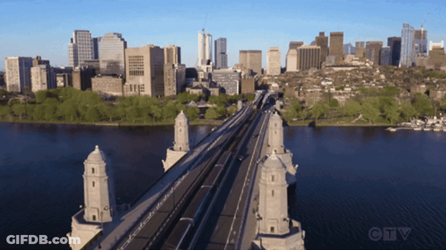 Boston City Birds Eye View GIF