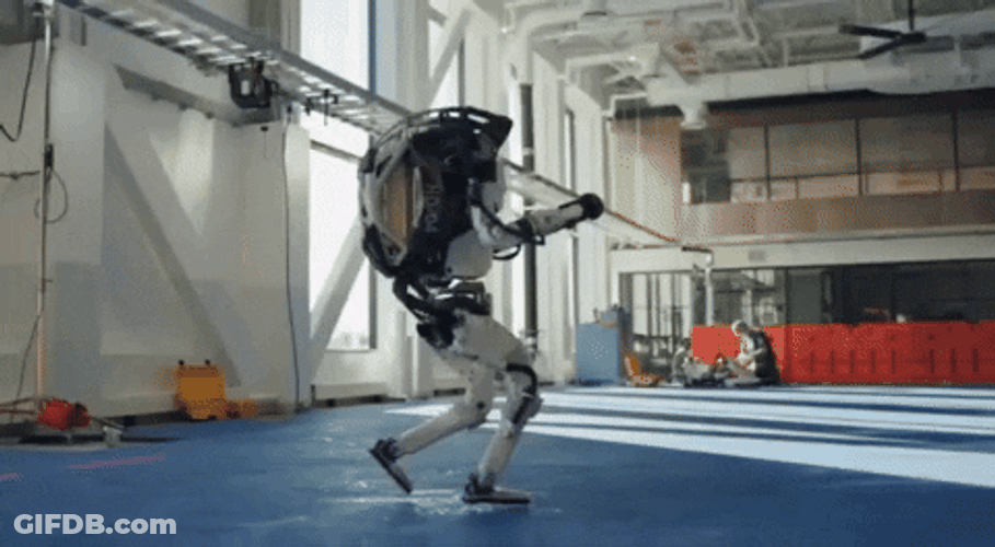 Boston Dynamics Robot Dancing Running Man GIF