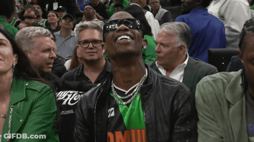 Boston Fan Rapper Travis Scott Waving GIF