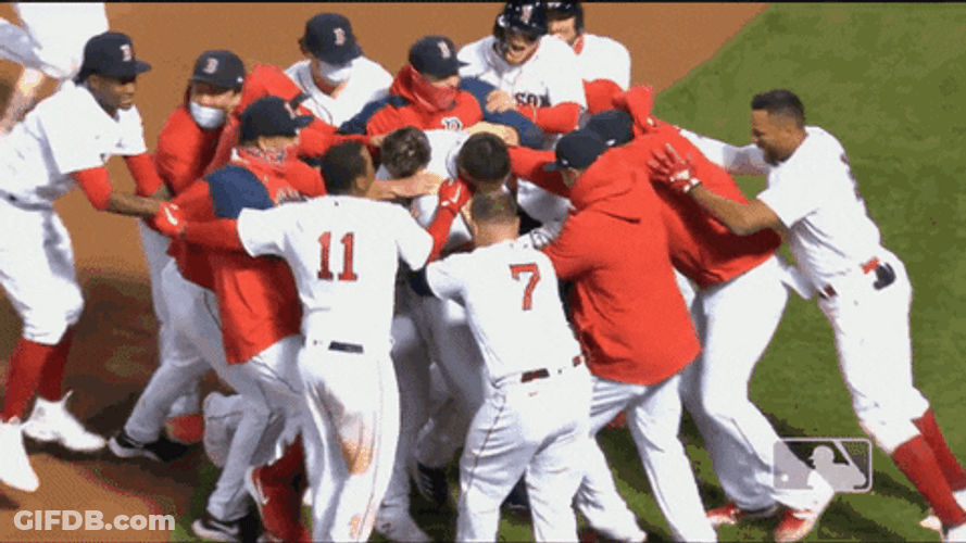 Boston Red Sox Celebrate Victory GIF
