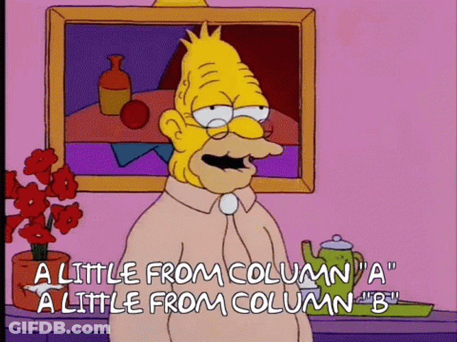 Both Grampa Simpson Column A Column B GIF