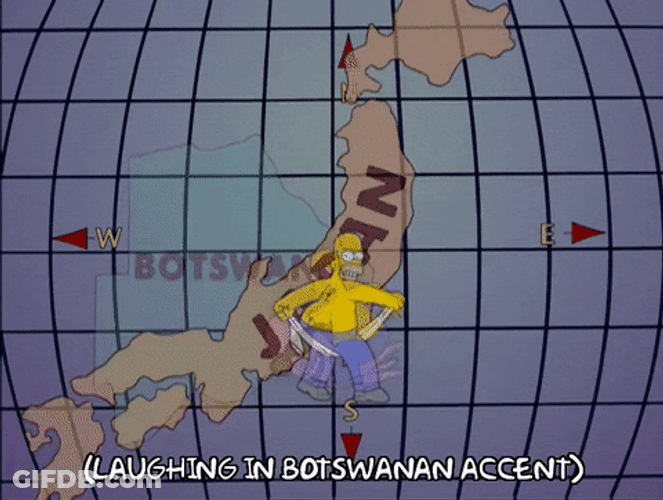 Botswana Laughing Simpsons Map GIF