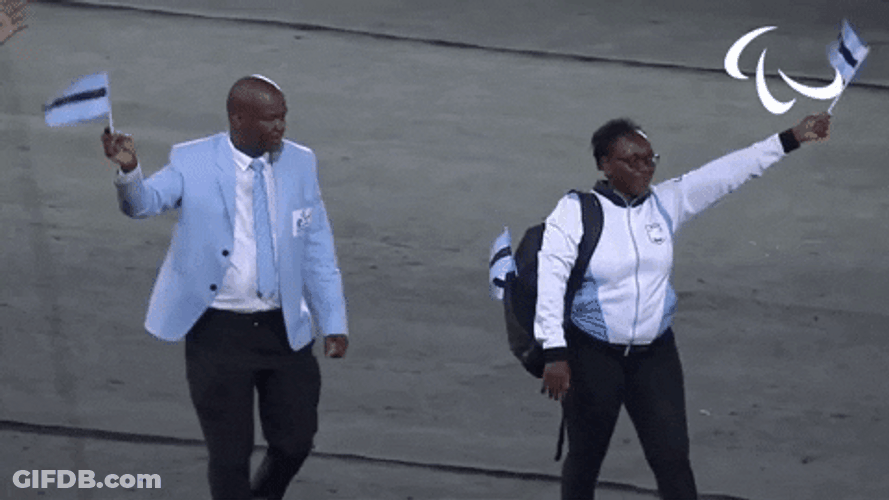 Botswana Paralympics Blue Flag GIF