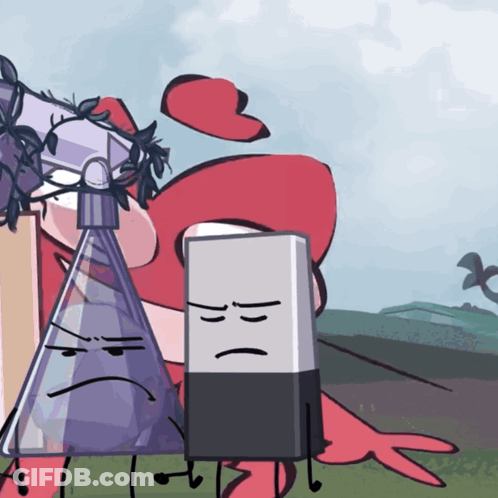 Bottle And Box With Faces GIF