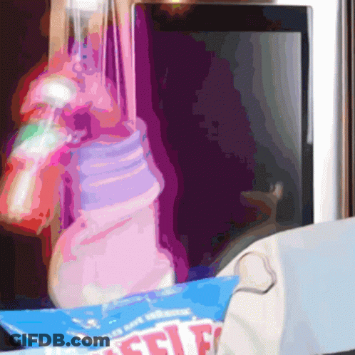 Bottle Hanging From Rope Next To Box Saying Selfie GIF