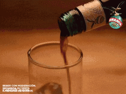 Bottle Of Branco Pouring Into Glass GIF