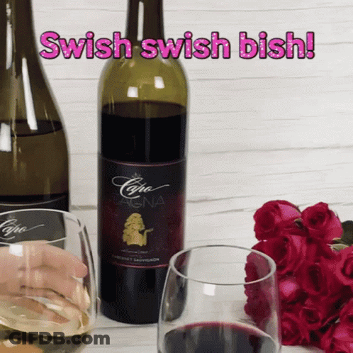 Bottle Of Cabernet Sauvignon Next To Glass GIF