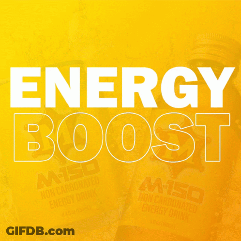 Bottle Of M-150 Non Carbonated Energy Drink With Yellow Label GIF