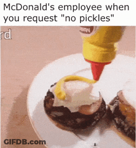 Bottle Of Mustard Poured On Plate Of Food GIF