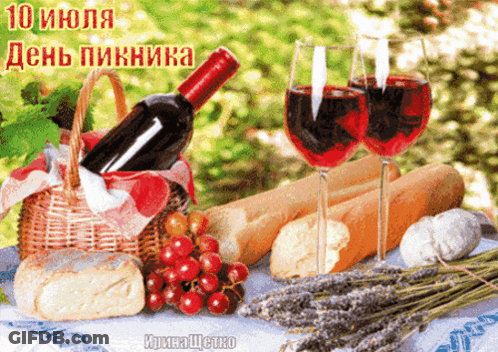 Bottle Of Wine Next To Fruit And Bread GIF